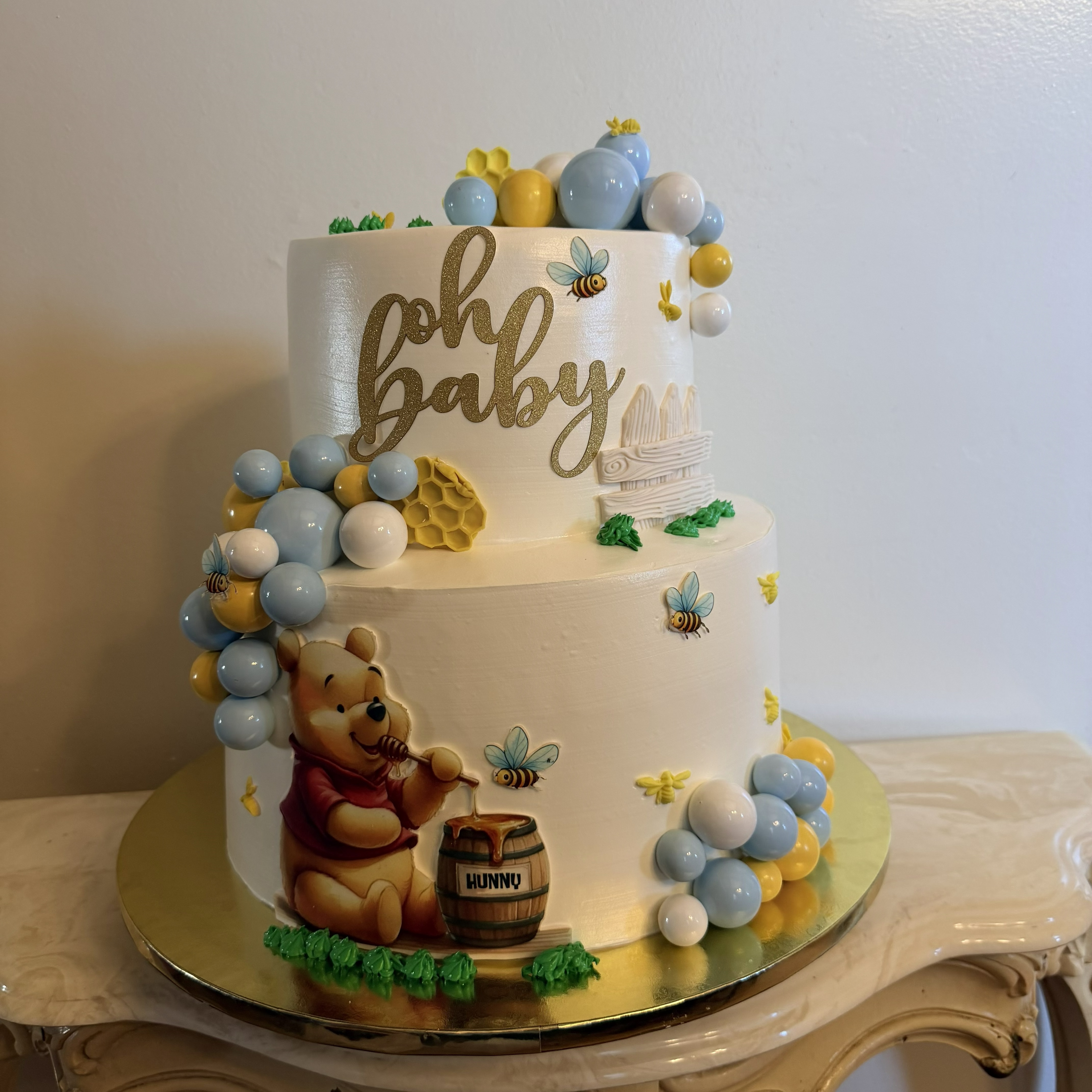 Winnie the Pooh Baby Shower Cake